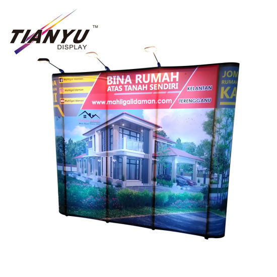 Alumínio 3 * 3 Display Stand Exhibition Booth Pop Up Banner