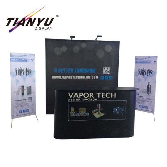 Alta qualidade Curvo Trade Show Pop up Display stand de banner